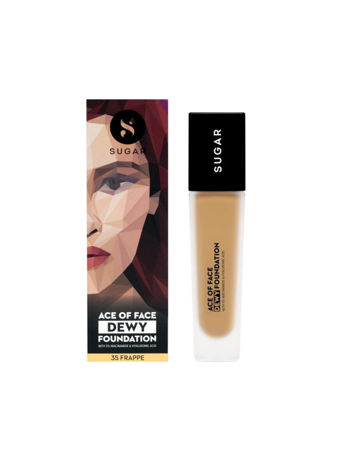 SUGAR Cosmetics Ace Of Face Dewy Foundation with 5% Niacinamide & Hyaluronic Acid | Lasts upto 18hrs | 30 ml - 35 Frappe - Image 1